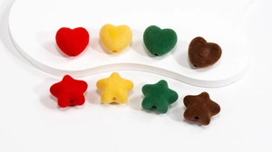 Perles floquées cœur et étoile aux couleurs vives pour bricolage et bijoux créatifs