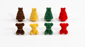 Détails de breloques floquées en forme de sapin et d'ours pour bijoux DIY et lanières