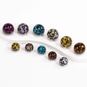 Acrylic Leopard Print Round Beads For DIY Jewelry Making Necklace Bracelet Keychain Fashion Crafting Loose Beads