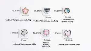 Detailed view of DIY bead sizes including stars, hearts and moons with exact weights