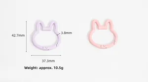 Detailed size specifications for rabbit-shaped spring buckles with dimensions and weight