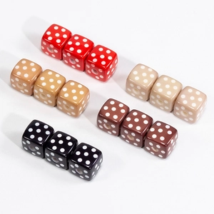 Colorful acrylic dice cube beads with white polka dots for DIY jewelry making and crafts