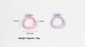 Anneau à ressort porte-bonheur pour porte-clés avec dimensions 31mm x 28,9mm