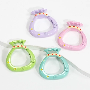 Colorful lucky bag spring rings with heart patterns and engraved blessing characters
