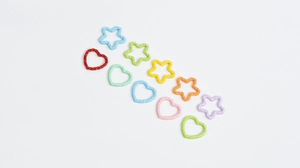 Colorful twisted star and heart shaped DIY metal rings for accessories and crafts