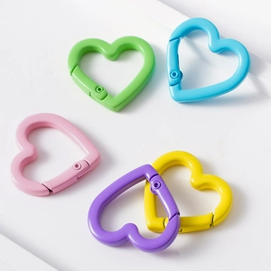 Mosquetón de Anillo de Resorte de Aleación Mate en Forma de Corazón para Creación de Joyas DIY Conector de Llavero Bolsa Gancho de Bucle Abierto Colorido