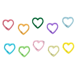 Mosquetones de colores en forma de corazón de aleación para llaveros DIY y accesorios