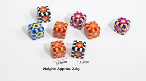Détail de perles tulipes à carreaux 13,5 mm pour bijoux DIY avec trou 3,5 mm