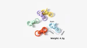 Detailed size chart for 31x19mm colorful lobster clasps in various pastel metal finishes