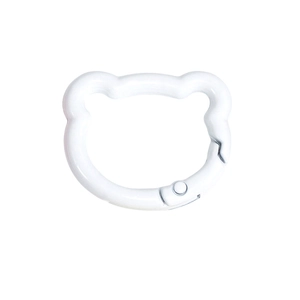 Witte beer-vormige veerring gesp van legering voor DIY sleutelhangers en accessoires