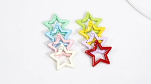 Star-shaped colorful metal spring clasps set in eight vibrant candy colors for DIY crafts