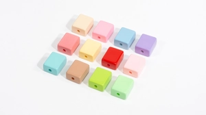 Perles rectangulaires en acrylique couleurs macaron pour bracelets DIY et bijoux