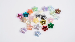 Détails de perles étoiles métallisées pour bijoux DIY et chaînes de téléphone