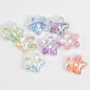 Perles en étoile transparentes avec revêtement AB pour bijoux et chaînes de téléphone