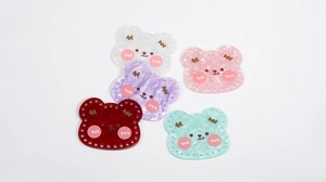 DIY colorful marble acrylic bear pendants with pre-drilled holes for keychain accessories