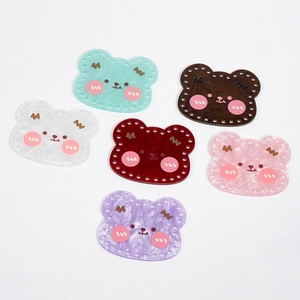 Cartoon bear acrylic DIY bases for crochet bags in six assorted vibrant colors