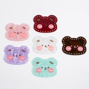 DIY acrylic cartoon bear keychain accessories in six colors for bag pendant making