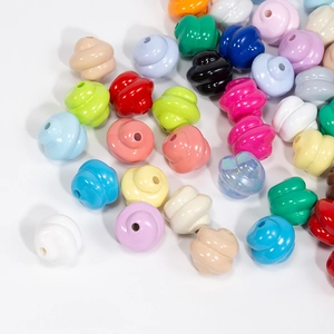 Colorful resin spiral beads set with central hole for DIY jewelry and keychain making
