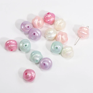Rainbow pearl luster spiral twist beads for DIY jewelry and phone chain accessories