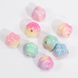 Colorful spiral pearlescent beads with hole for DIY handmade jewelry and accessory making