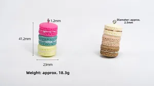 Dettaglio del ciondolo a biscotto sandwich in acrilico da 41,2 mm con dimensioni
