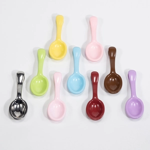 Colorful mini round head spoon pendants in assorted macaron colors for DIY craft jewelry making