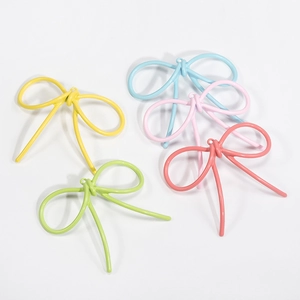 Grande Ciondolo a Fiocco in Lega Verniciata Accessori per Gioielli Fai da Te Ciondoli a Fiocco Colorati per Collana Portachiavi