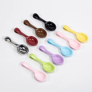 Set of 10 colorful cartoon spoons mini pendant charms for DIY jewelry and phone chains