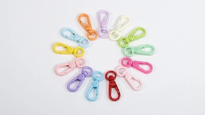 Colorful matte alloy round spring ring carabiners for DIY keychains in various colors