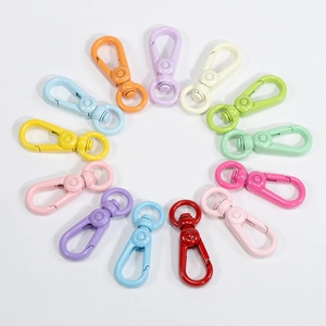 Colorful round spring gate rings in macaron painted finishes for DIY keychains
