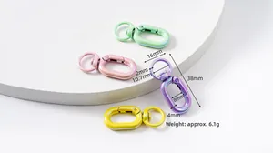 Macro view of colorful spring rings with size 16x38mm and weight 6.1g for DIY