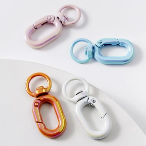 Iridescent Swivel Lobster Clasp Snap Hook 360 Degree Rotatable Alloy Connectors For DIY Keychain Bag Accessories Jewelry Making