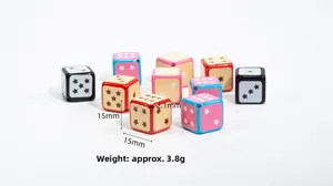 Close-up of 15mm colorful star acrylic cube beads with 2.1mm holes for DIY jewelry