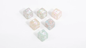 Detailed view of pastel resin square beads with cute cat and floral patterns for DIY jewelry
