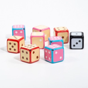 DIY Acrylic Cube Beads Mixed Pattern Cartoon Cat Star Heart Pattern Beads For Jewelry Making Phone Chain Accessories