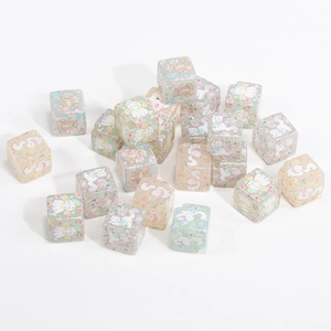 Pastel macaron cube charms with cute cat bear patterns for DIY jewelry making