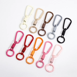 Set di 10 moschettoni a D colorati in lega di zinco per portachiavi fai-da-te opachi