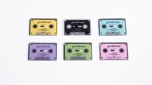 Set aus bunten Retro-Kassettenanhängern aus Acryl für DIY-Schmuck und Schlüsselanhänger