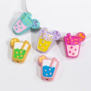 Colorful drip cup resin charms for DIY jewelry making with built-in through holes