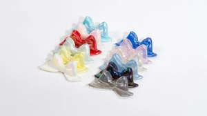 Colorful iridescent bow beads for DIY phone chains and handmade jewelry making accessories