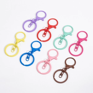 Set di portachiavi colorati in lega di zinco con chiusura a moschettone in 8 colori misti
