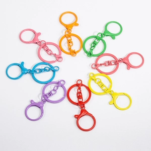 Set of 8 colorful lobster clasp keyrings with 8-shape buckle in vibrant painted metal finish
