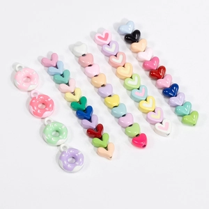 Bunte Makronen Herz und Donut Anhänger aus Legierung für DIY Halsketten und Armbänder