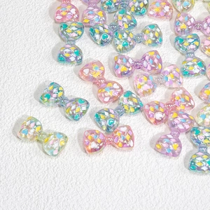Cuentas de lazo de acrílico sirena para bricolaje con patrones de rejilla y corazones