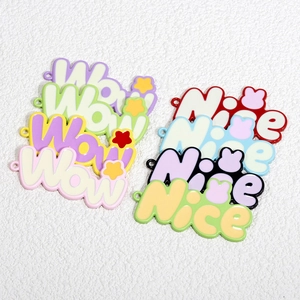 Legierung Emaille Wow Nice Buchstaben Anhänger Hase Stern DIY Schmuck Zubehör Tasche Deko Bunter Cartoon Mode Anhänger