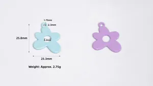 Specifiche dettagliate delle dimensioni del ciondolo a fiore da 25,8mm per portachiavi