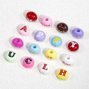 Bunte Acryl-Alphabet-Perlen in ovaler Form für DIY-Schmuck und Handy-Anhänger