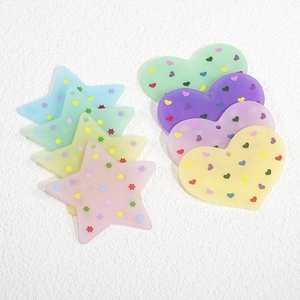 Colorati Ciondoli a Stella e Cuore in Acrilico Stampati Colori Pastello Opachi Accessori per Creazione Gioielli Fai da Te