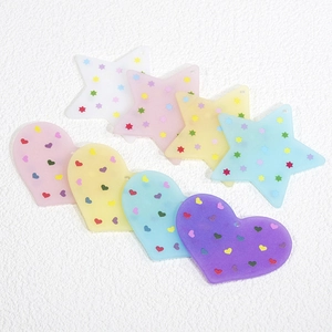 Ciondoli in acrilico a forma di stella e cuore in colori pastello per gioielli fai-da-te