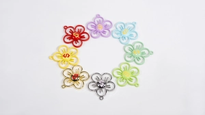 Détails de pendentifs fleurs en alliage coloré avec signe dollar pour bijoux DIY